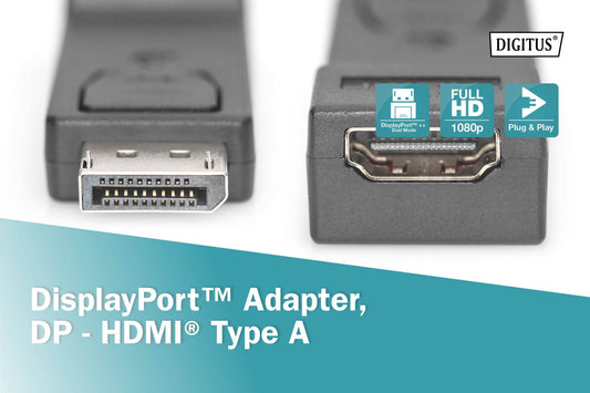 ADATTATORE DISPLAYPORT MASCHIO HDMI FEMMINA DIGITUS