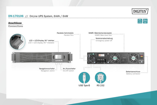 GRUPPO DI CONTINUITA'  6 kVA/ 6 kW ONLINE SENZA BATTERIE INTERNE