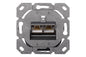 PLACCA PRESA MURO CAT. 6A SCHERMATA CON 2 PRESE RJ45 INSTALLAZIONE CAVI ORIZZONTALE