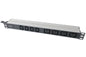 Multiple socket outlet with aluminium profile, 4x C13, 4x C14, 2x 16A plug, open end