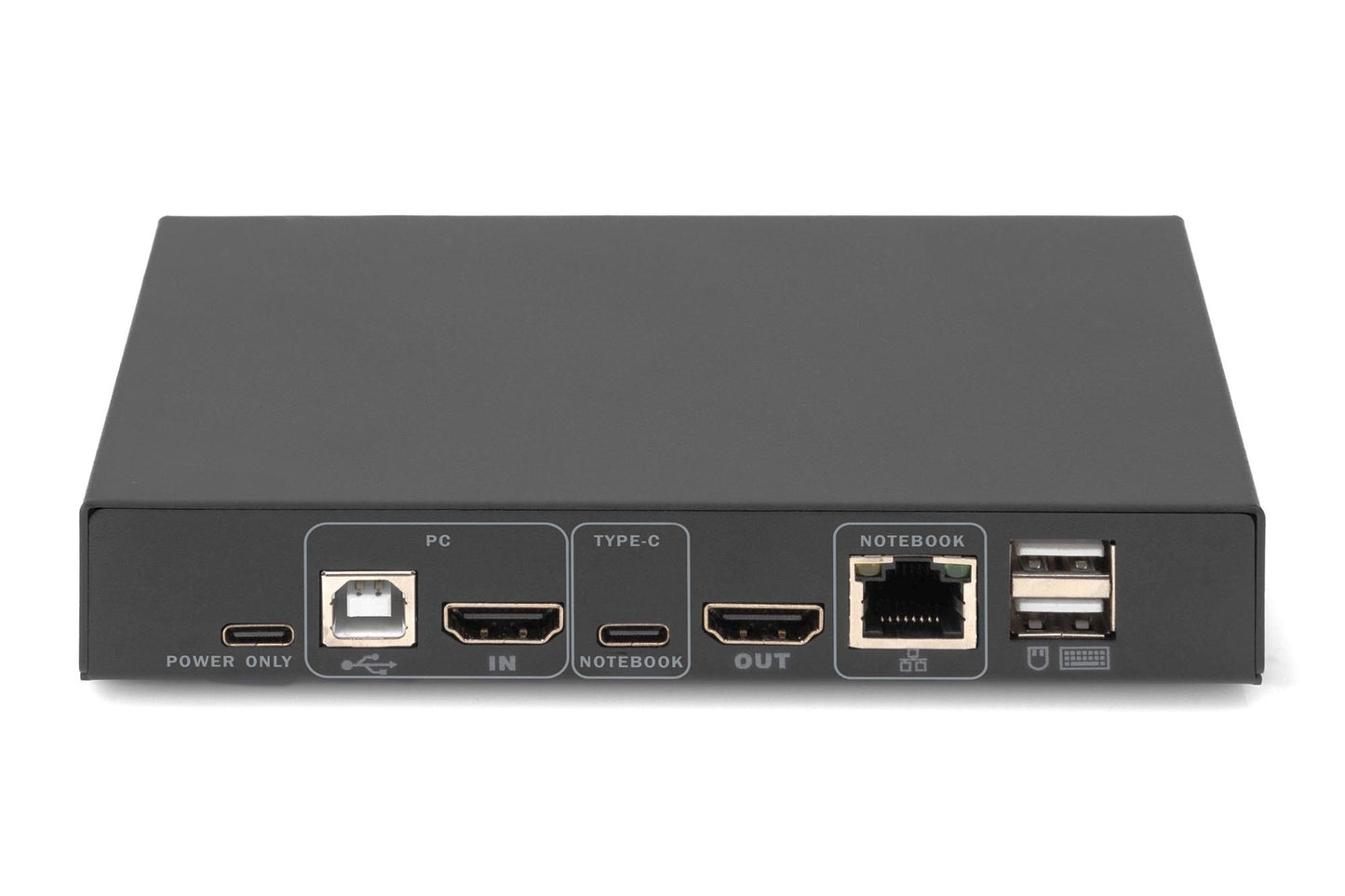 Switch KVM, 2 porte, 4K30Hz, USB-C/USB/HDMI in, HDMI out, rete