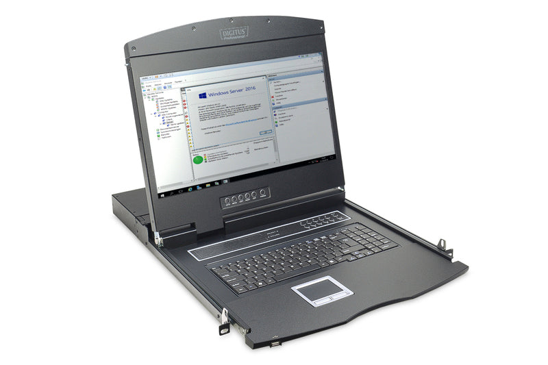 CONSOLE MODULARE PER RACK 19" TFT  CON SWITCH KVM 16 PORTE TASTIERA ITALIANA