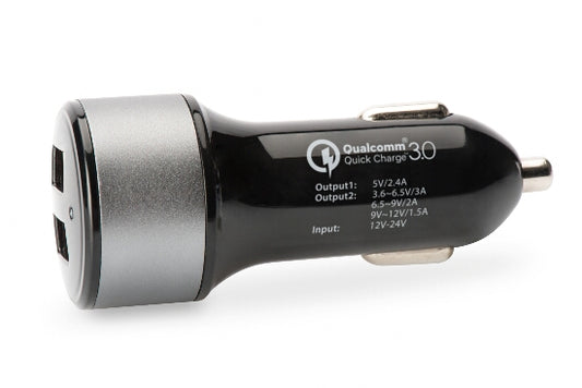 CARICABATTERIA PER AUTO QUICK CHARGE 3,0 2 PORTE 3 AMPERE MAX