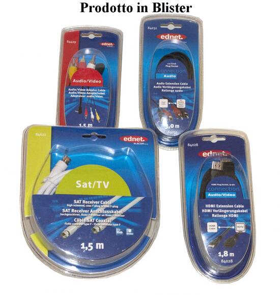 CAVO ANTENNA TV COASSIALE MASCHIO/FEMMINA DOPPIA SCHERMATURA MT.3,5 CON FILTRI FERRITE