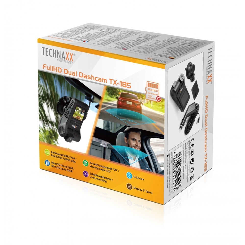 FullHD Dual Dashcam con Camera Anteriore e Interna, TX-185