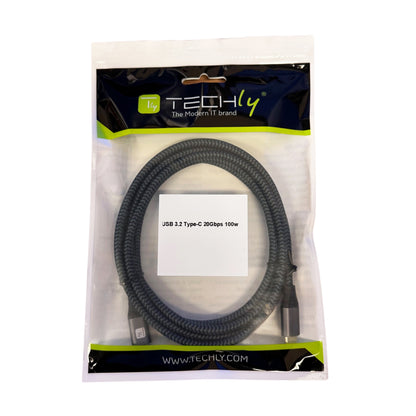 Cavo USB-C Maschio 3.2 / USB-C Maschio 5A 100W 1m Alluminio