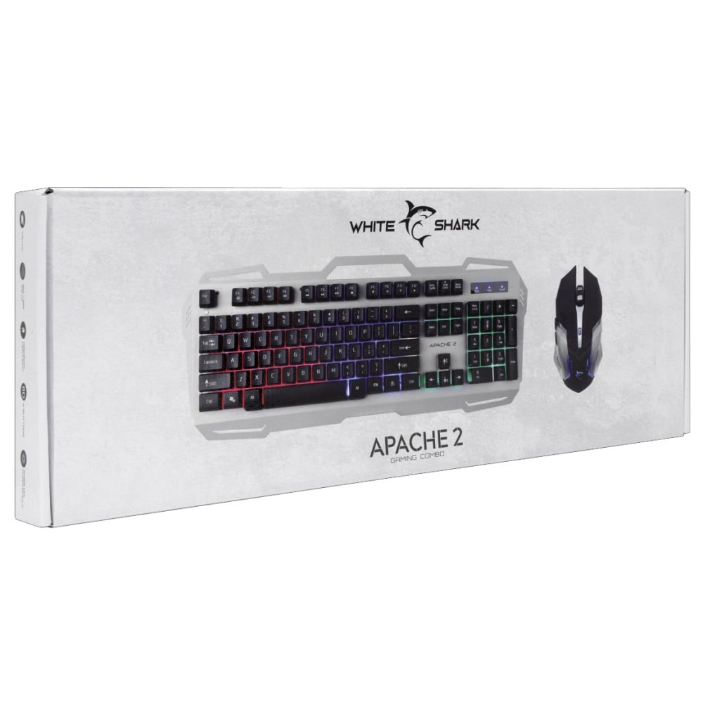 Kit Gaming Mouse 3200 Dpi e Tastiera USB con Retroilluminazione LED RGB, APACHE 2