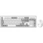 Kit Tastiera e Mouse 1600 Dpi Wireless Bianco e Grigio