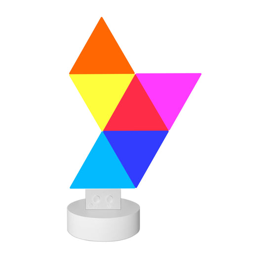 Luci ambientali a triangolo pilotabili con Google Assistant, Alexa, Siri wireless/Bluetooth con telecomando