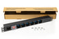 MULTIPRESA DA RACK 19" 6 PRESE UNIVERSALI CON CAVO ALIMENTAZIONE C14 MASCHIO REMOVIBILE