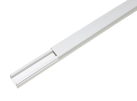 CONFEZIONE 18 CANALINE PASSACAVI ADESIVE IN PVC MT 1 MM 16x16 MT 1 CON COPERCHIO SCORREVOLE BIANCO (18 MT IN TOTALE)