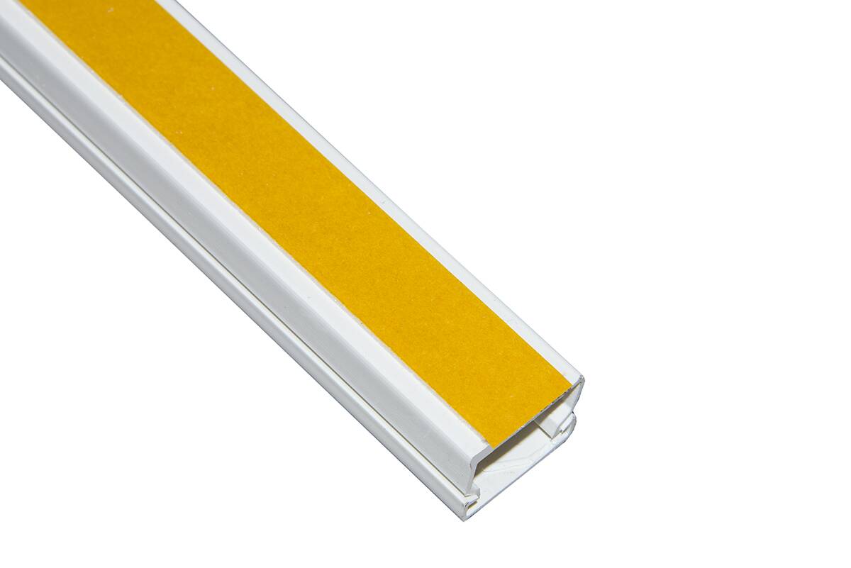 CANALINA PASSACAVI ADESIVA IN PVC MM 25x16 MT 2 CON COPERCHIO SCORREVOLE BIANCO