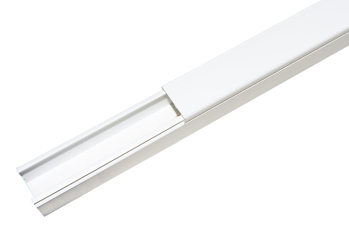 CONFEZIONE 12 CANALINE PASSACAVI ADESIVE IN PVC MT 1 MM 25x25 MT 1 CON COPERCHIO SCORREVOLE BIANCO (12 MT IN TOTALE)