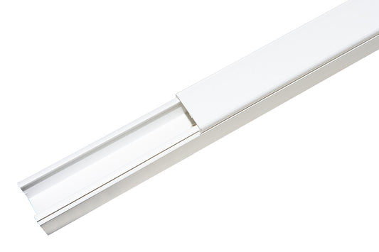 CONFEZIONE 12 CANALINE PASSACAVI ADESIVE IN PVC MT 1 MM 25x25 MT 1 CON COPERCHIO SCORREVOLE BIANCO (12 MT IN TOTALE)