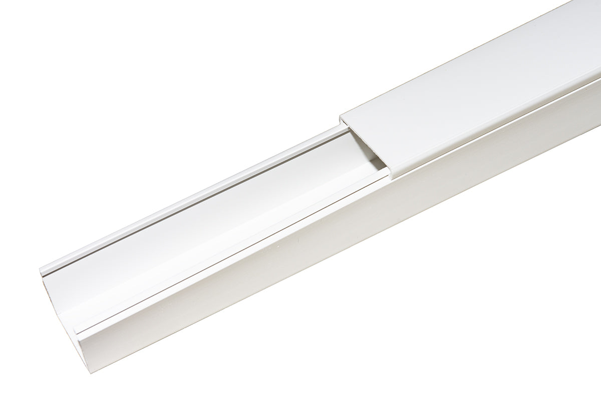 CONFEZIONE 8 CANALINE PASSACAVI ADESIVE IN PVC MT 1 DIMENSIONI 40x40 MM CON COPERCHIO SCORREVOLE BIANCO (8 MT IN TOTALE)