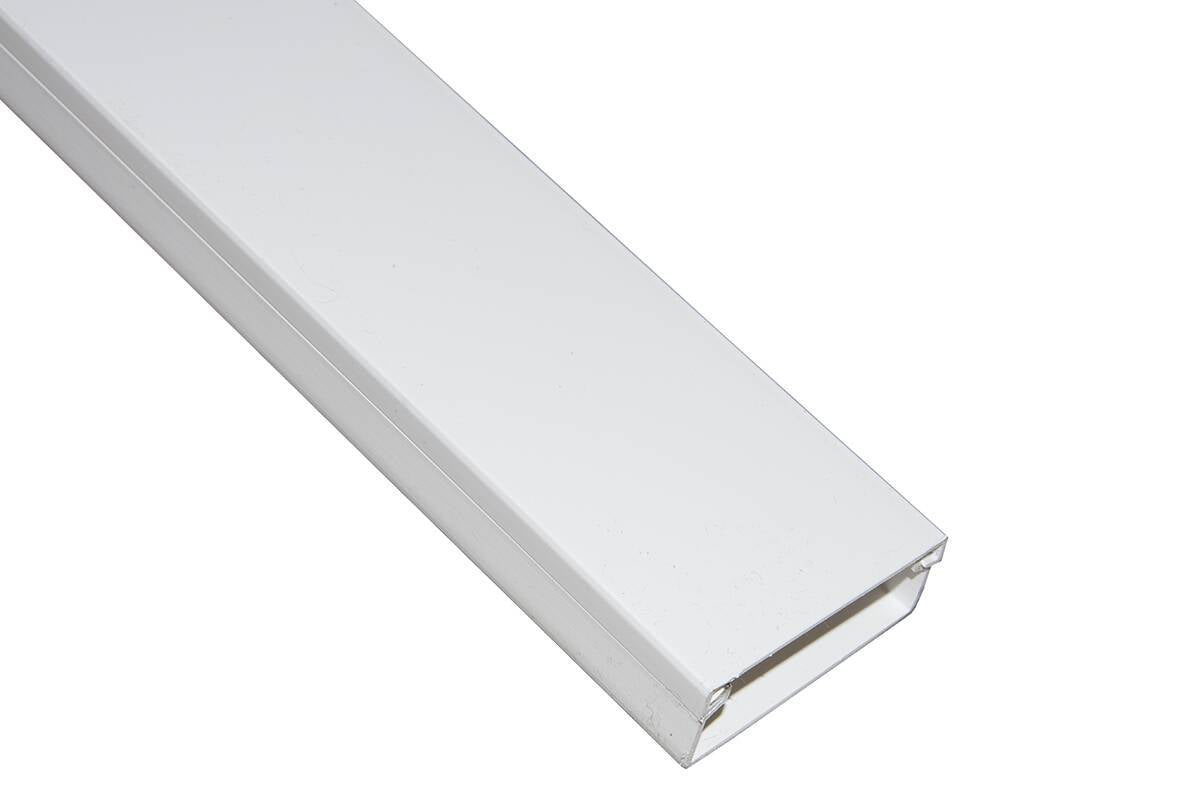 CANALINA PASSACAVI IN PVC MM 60x25 MT 2 CON COPERCHIO SCORREVOLE BIANCO