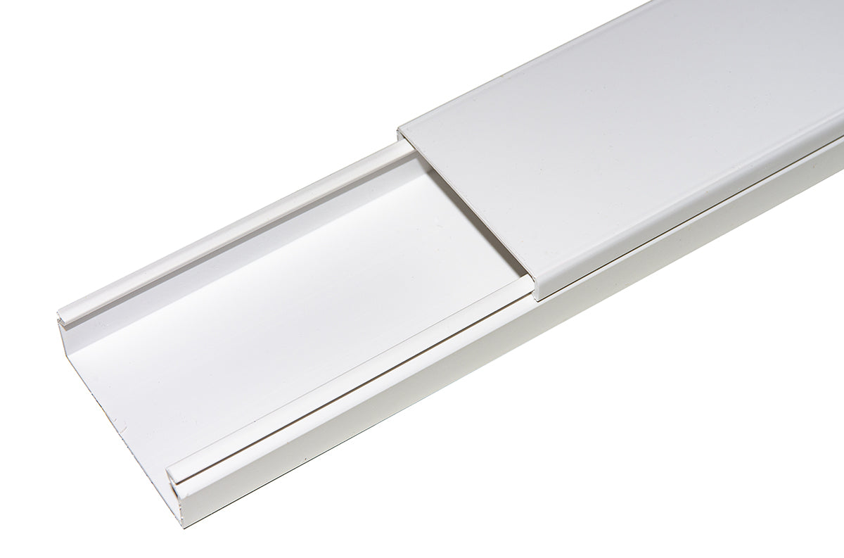 CONFEZIONE 6 CANALINE PASSACAVI IN PVC MM 60x25 MT 1 CON COPERCHIO SCORREVOLE BIANCO (6 MT IN TOTALE)