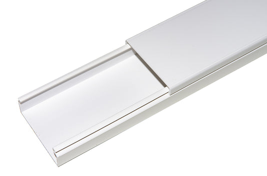 CONFEZIONE 6 CANALINE PASSACAVI IN PVC MM 60x25 MT 1 CON COPERCHIO SCORREVOLE BIANCO (6 MT IN TOTALE)