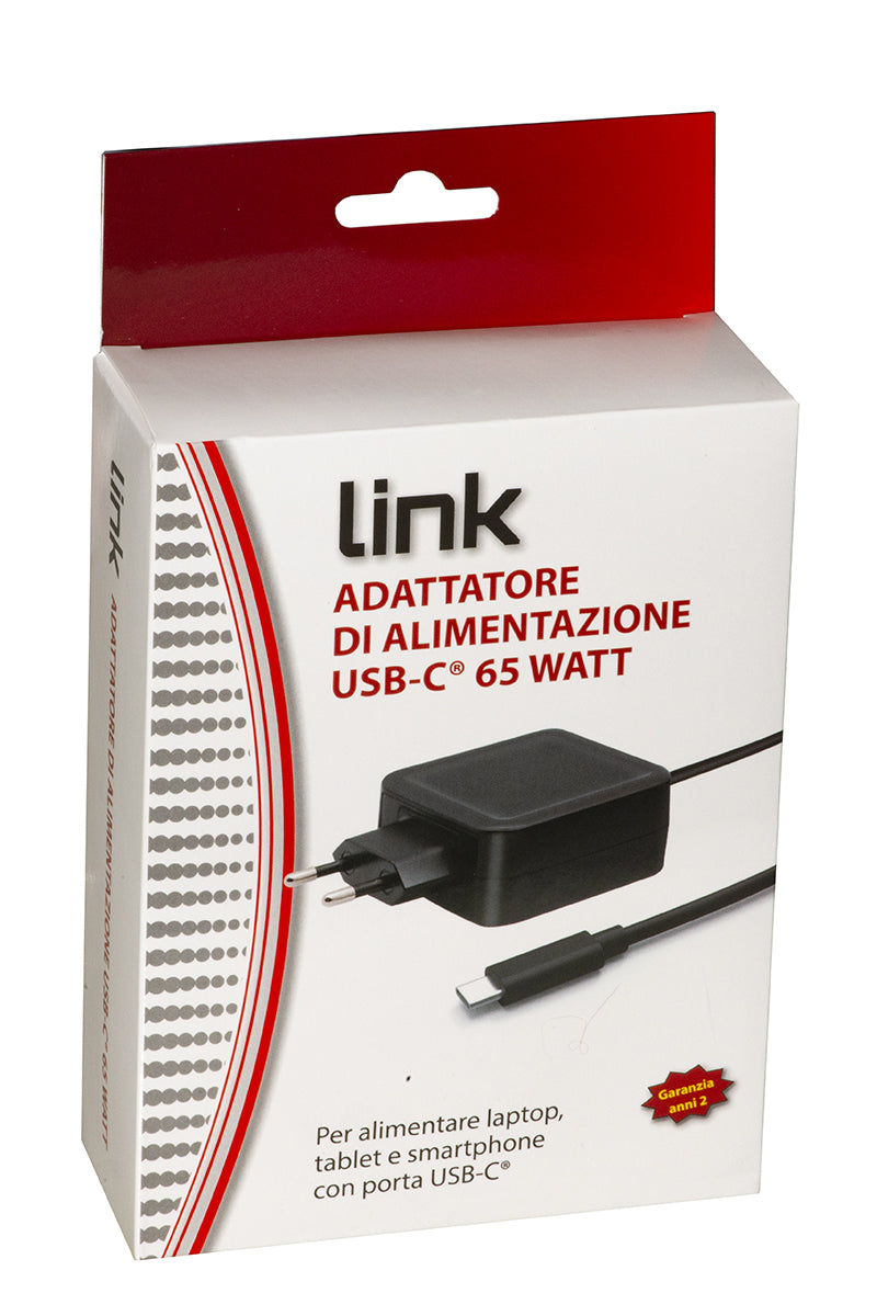 ADATTATORE DI ALIMENTAZIONE USB-C¨ 65 WATT PER SMARTPHONE, NOTEBOOK, TABLET, POWER BANK
