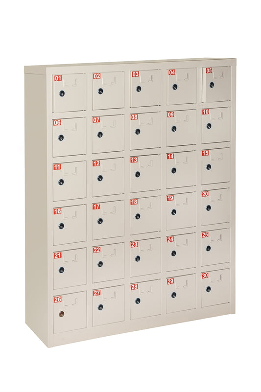 BOX 30 ALLOGGIAMENTI IN METALLO CON CHIUSURA CHIAVE, MISURE 110.5X23X90