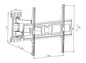 STAFFA A MURO PER TV FINO A 40 KG, DA 37 A 70" FINO A VESA 400X600 CON 3 SNODI ORIENTAMENTO ALTO/BASSO 5-10° ORIENTAMENTO LATERALE 45°