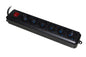 MULTIPRESA 6 PRESE UNIVERSALI ITA/SCHUKO 10/16 A - SPINA 16 A CON INTERRUTTORE NERA