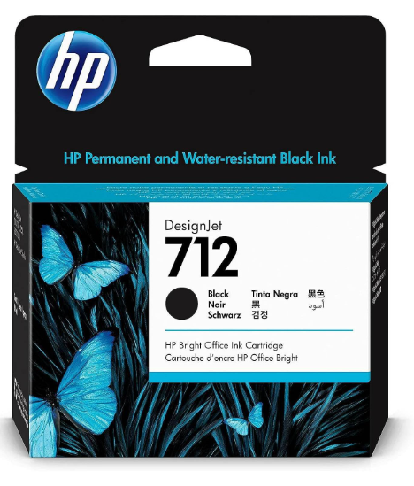 HP 712 80-ml Black Designjet Ink Cartridge
