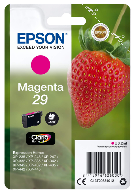 EPSON Singlepack Magenta 29 Claria Home Ink - C13T29834012