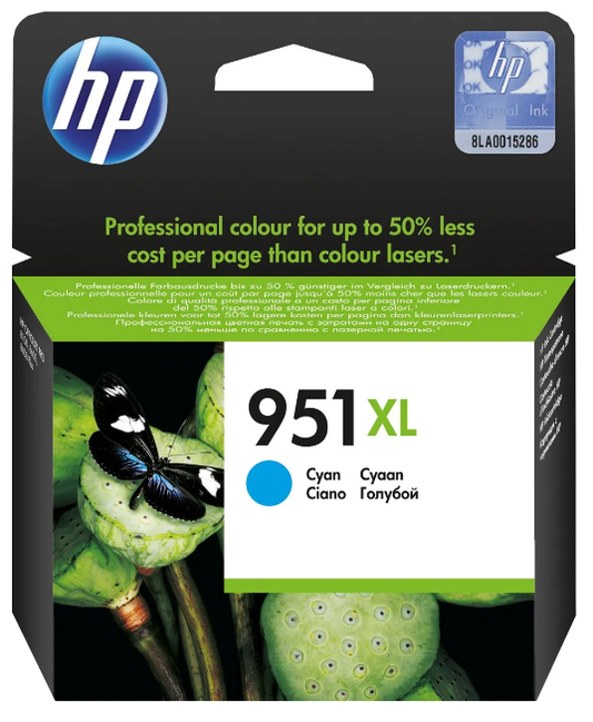 HP 951XL original ink cartridge cyan high capacity 1.500 pages 1-pack Blister multi tag Officejet - CN046AE