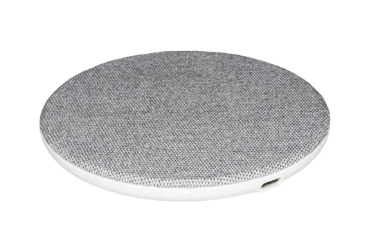 CARICABATTERIA WIRELESS PER SMARTPHONE A RICARICA RAPIDA SUPERFICIE IN TELA POTENZA 10 WATT CON FUNZIONE DI SICUREZZA F.O.D.