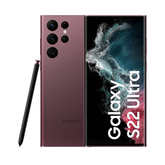 (REFURBISHED) Smartphone Samsung Galaxy S22 Ultra 5G SM-S908B 256GB 6.8" Dynamic AMOLED 2X 108MP Burgundy [Grade C+]
