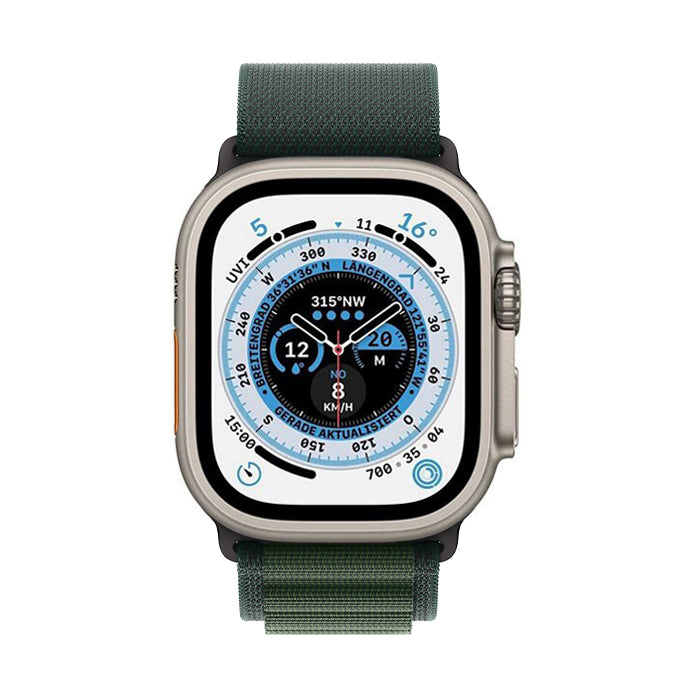(REFURBISHED) Smartwatch Apple Watch Ultra (A2684) 49mm 32GB GPS+Cell OLED Touchscreen Dark Green Alpine Loop [Grade A]