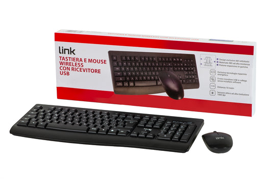 KIT TASTIERA ITALIANA E MOUSE WIRELESS NERO