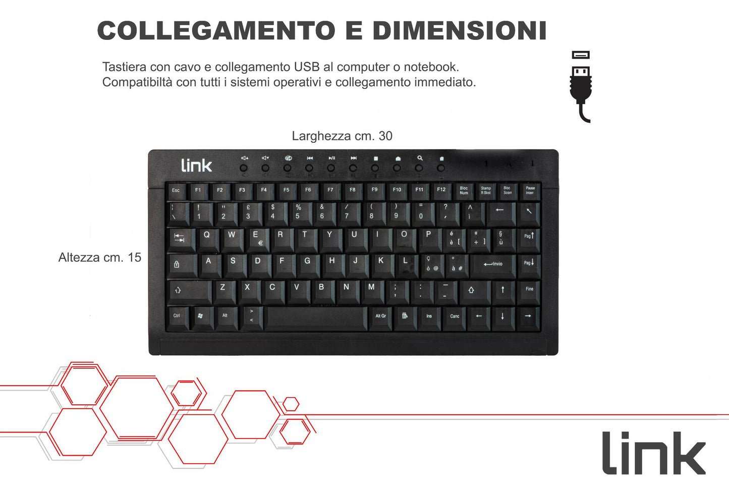 MINI TASTIERA ITALIANA MULTIMEDIA USB