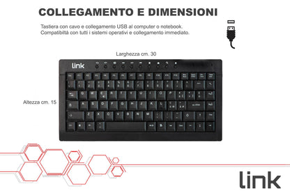 MINI TASTIERA ITALIANA MULTIMEDIA USB