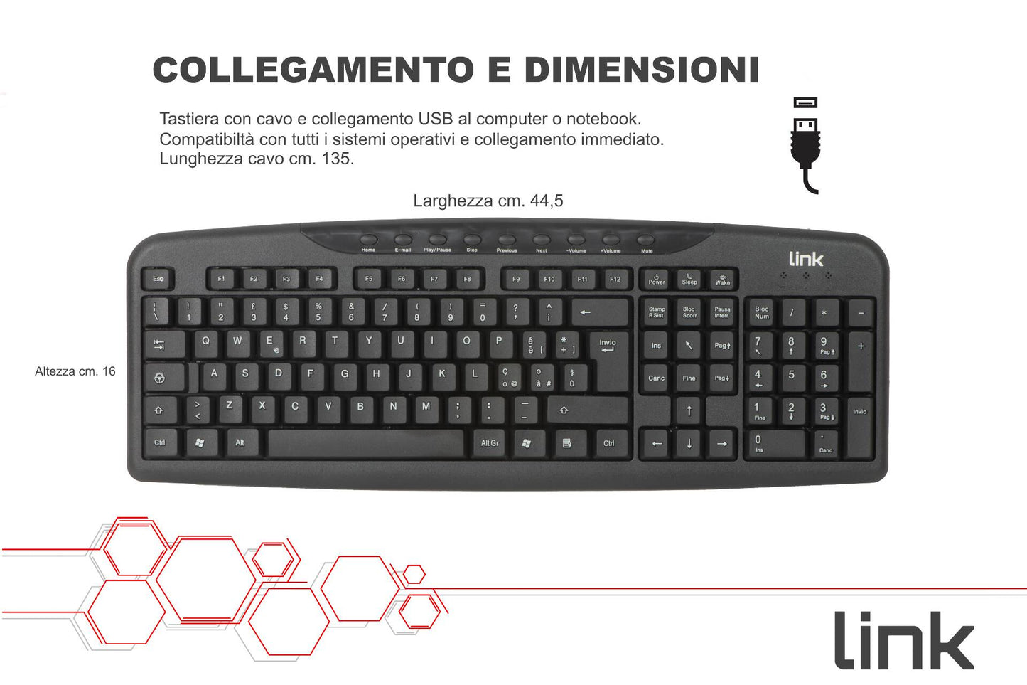 TASTIERA ITALIANA MULTIMEDIA USB