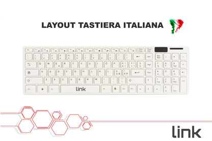 TASTIERA ITALIANA SLIM E MOUSE COMBO WIRELESS BIANCA