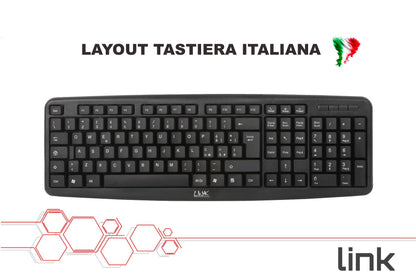 TASTIERA ITALIANA 108 TASTI COLORE NERO CONNETTORE PS2