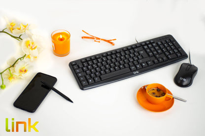 KIT TASTIERA ITALIANA 108 TASTI E MOUSE OTTICO CON CAVO USB