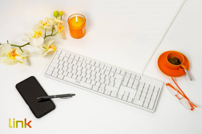 TASTIERA ITALIANA 105 TASTI COLORE BIANCO CONNETTORE USB