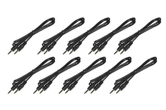 CONFEZIONE 10 CAVI AUDIO CONNETTORI JACK 3,5MM 3 POLI MT 1 COLORE NERO
