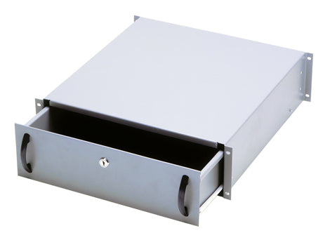 CASSETTO PER ARMADI RACK 19" CON SERRATURA, 3 UNITA', COLORE GRIGIO RAL7035-DIMENSIONI (L/P/A) MM. 485X480X134 (DN-19 KEY-3U)