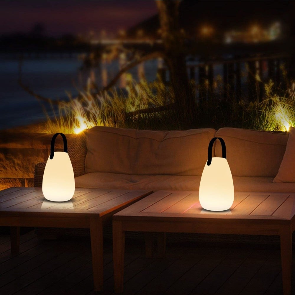 Lampada LED Multicolore Ricaricabile da Tavolo con Maniglia e Telecomando