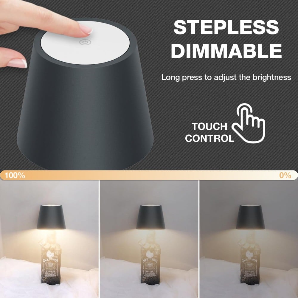 Lampada LED Paralume per Bottiglie Dimmerabile Batteria Ricaricabile Alimentazione USB-C&trade;