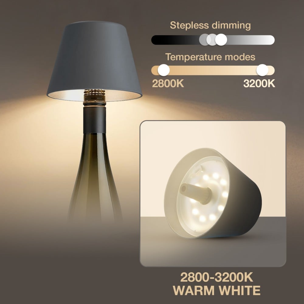 Lampada LED Paralume per Bottiglie Dimmerabile Batteria Ricaricabile Alimentazione USB-C&trade;
