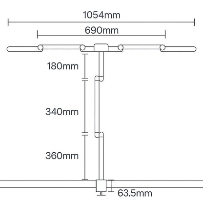 Lampada LED a Tripla Sorgente Luminosa con Braccio Regolabile e Attacco a Morsetto
