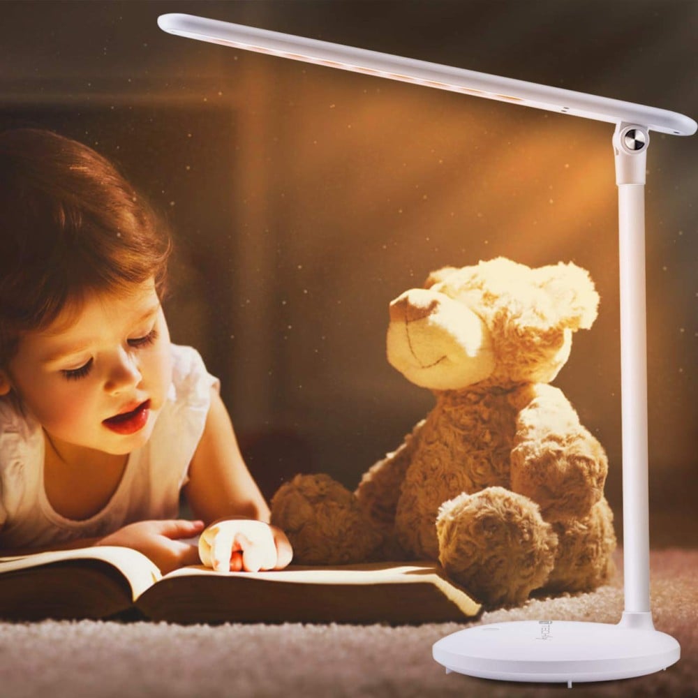 Lampada a 36 LED da Scrivania Pieghevole Dimmerabile Batteria Ricaricabile con Alimentazione USB