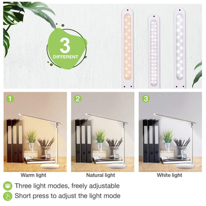 Lampada a 36 LED da Scrivania Pieghevole Dimmerabile Batteria Ricaricabile con Alimentazione USB