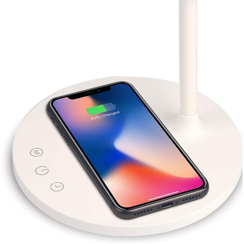 Lampada a 36 LED da Scrivania con Caricatore Wireless Integrato per Smartphone