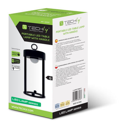 Lampada da Tavolo LED Portatile in Ferro con Maniglia